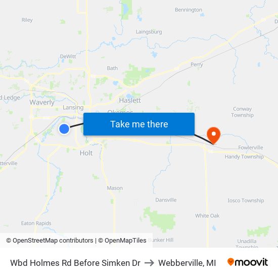 Wbd Holmes Rd Before Simken Dr to Webberville, MI map