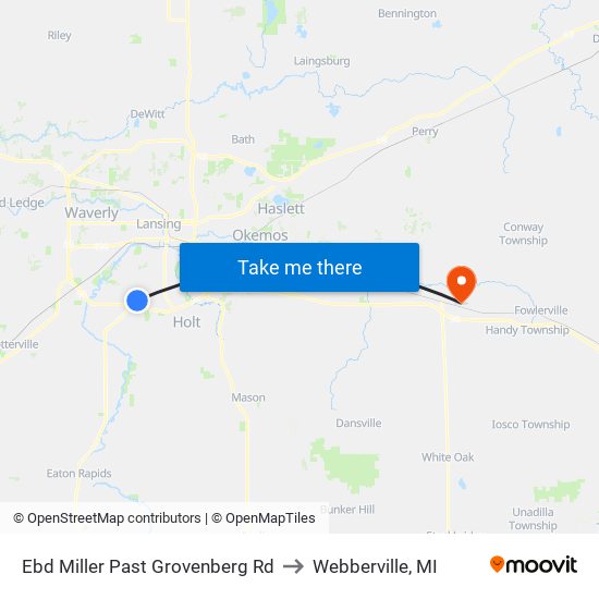 Ebd Miller Past Grovenberg Rd to Webberville, MI map