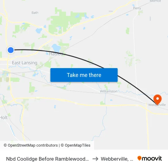 Nbd Coolidge Before Ramblewood Dr to Webberville, MI map