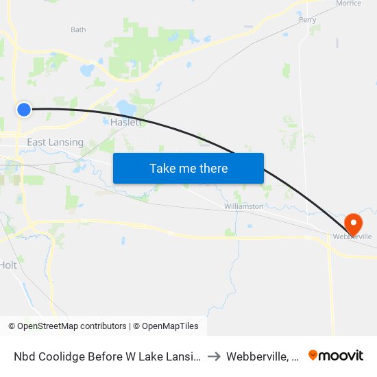 Nbd Coolidge Before W Lake Lansing to Webberville, MI map