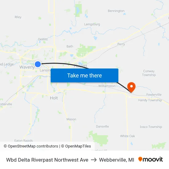 Wbd Delta Riverpast Northwest Ave to Webberville, MI map