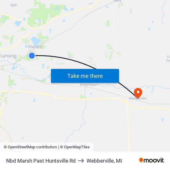 Nbd Marsh Past Huntsville Rd to Webberville, MI map