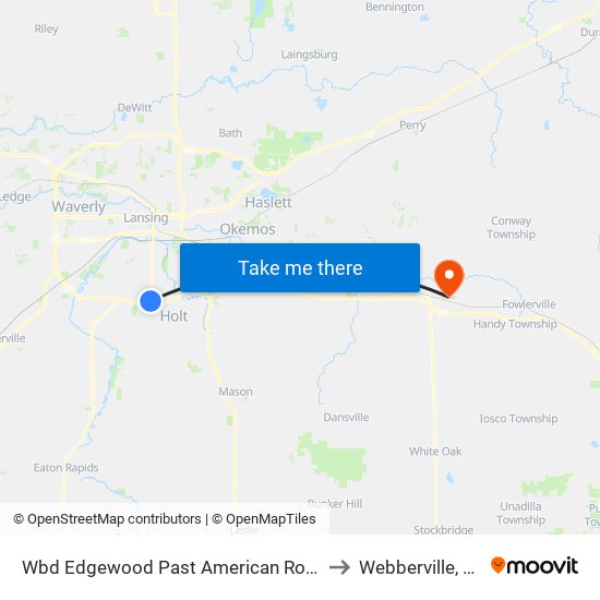 Wbd Edgewood Past American Road to Webberville, MI map