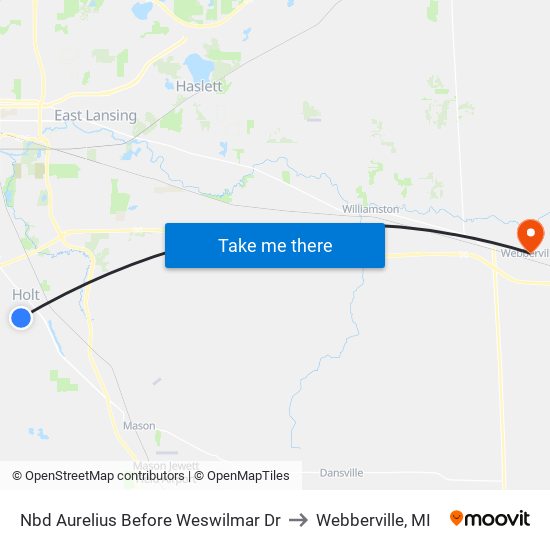 Nbd Aurelius Before Weswilmar Dr to Webberville, MI map