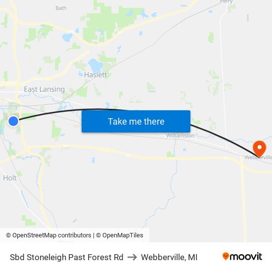 Sbd Stoneleigh Past Forest Rd to Webberville, MI map