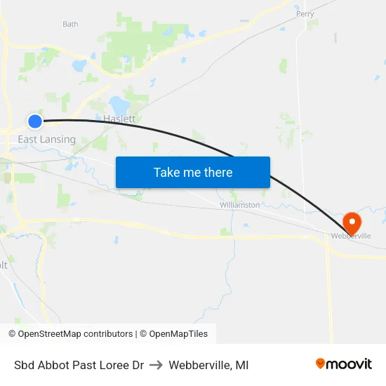Sbd Abbot Past Loree Dr to Webberville, MI map