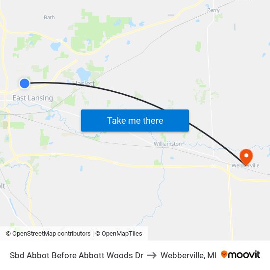 Sbd Abbot Before Abbott Woods Dr to Webberville, MI map