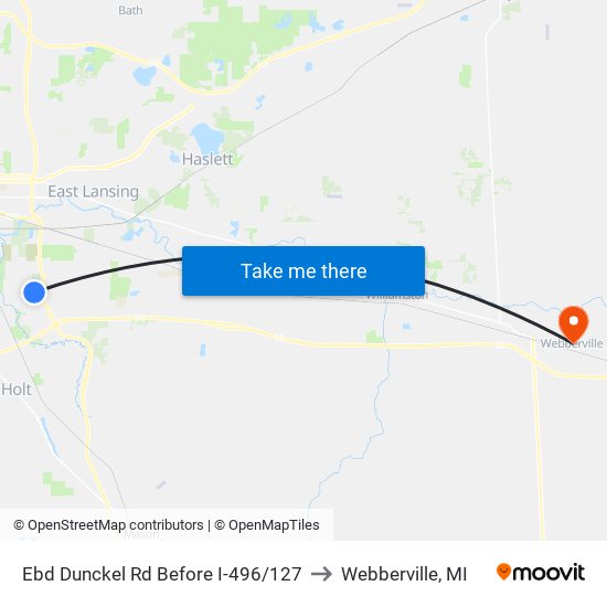Ebd Dunckel Rd Before I-496/127 to Webberville, MI map