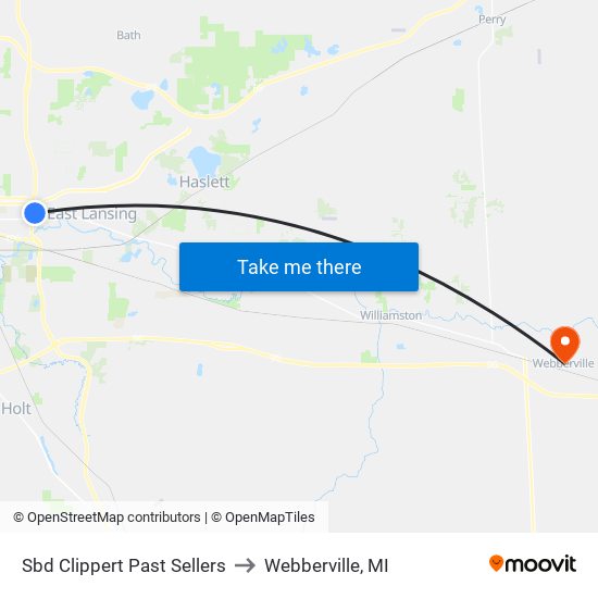 Sbd Clippert Past Sellers to Webberville, MI map