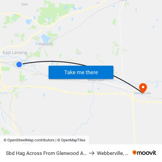 Sbd Hag Across From Glenwood Apt to Webberville, MI map