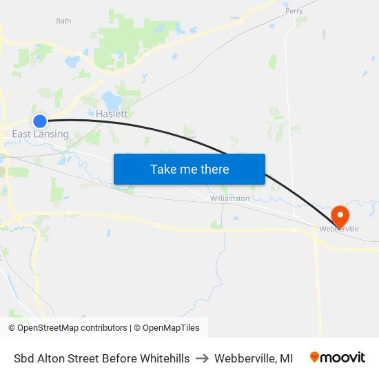 Sbd Alton Street Before Whitehills to Webberville, MI map