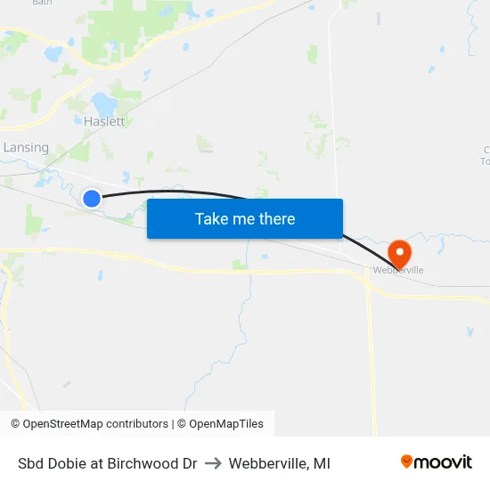 Sbd Dobie at Birchwood Dr to Webberville, MI map