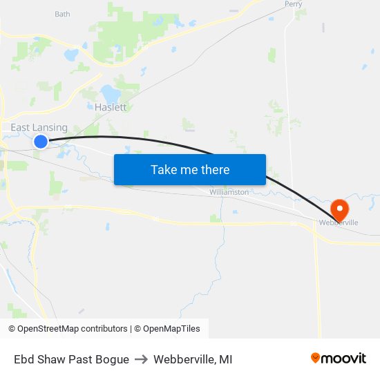 Ebd Shaw Past Bogue to Webberville, MI map