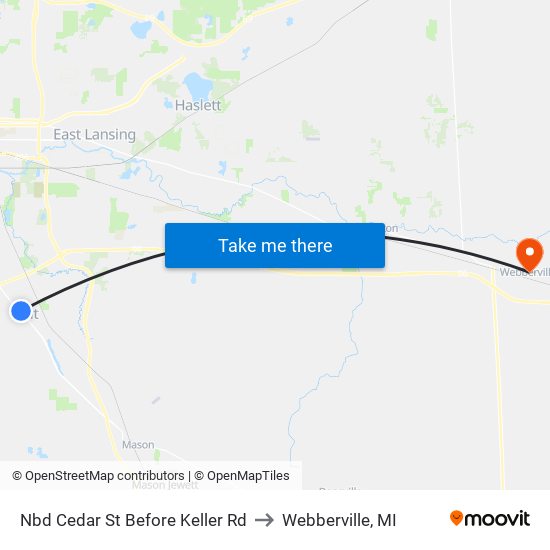 Nbd Cedar St Before Keller Rd to Webberville, MI map
