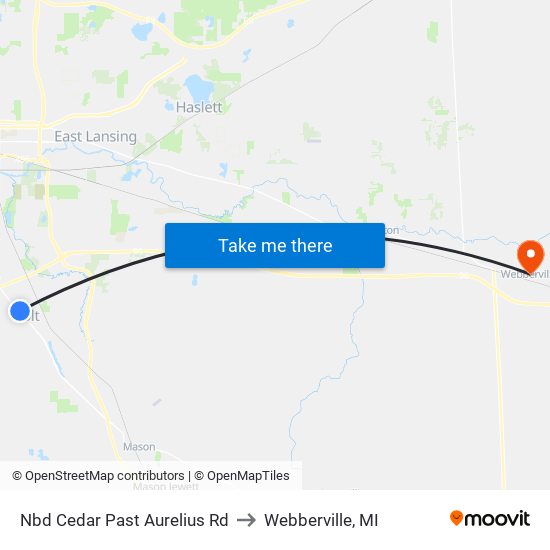 Nbd Cedar Past Aurelius Rd to Webberville, MI map