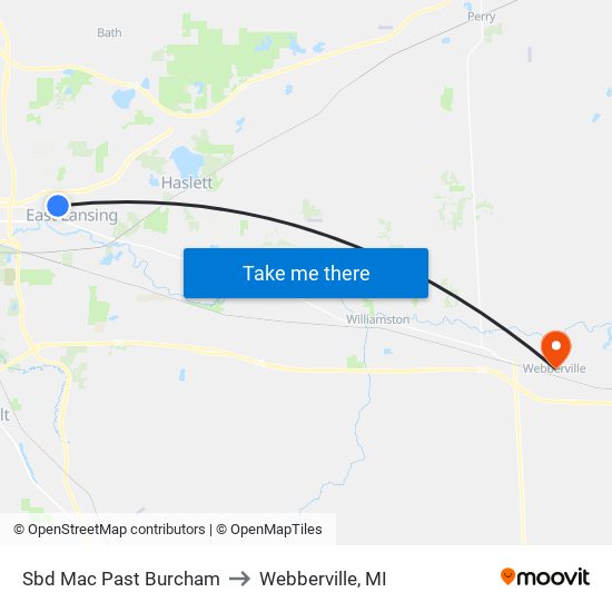 Sbd Mac Past Burcham to Webberville, MI map