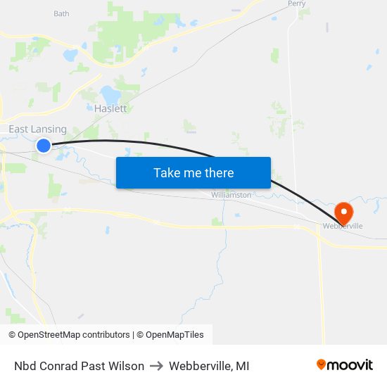 Nbd Conrad Past Wilson to Webberville, MI map