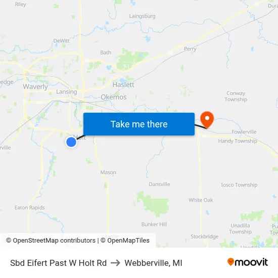 Sbd Eifert Past W Holt Rd to Webberville, MI map