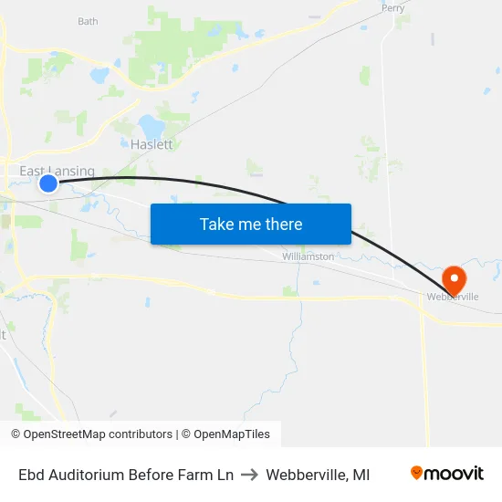 Ebd Auditorium Before Farm Ln to Webberville, MI map