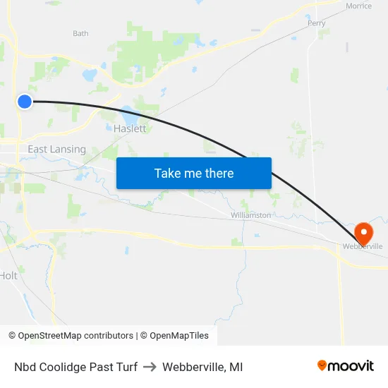 Nbd Coolidge Past Turf to Webberville, MI map