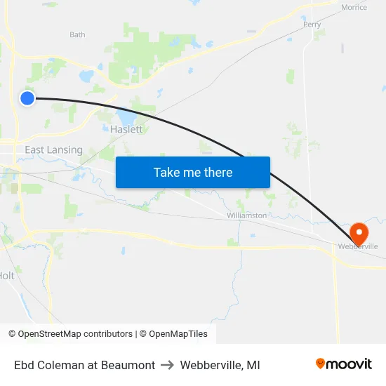 Ebd Coleman at Beaumont to Webberville, MI map