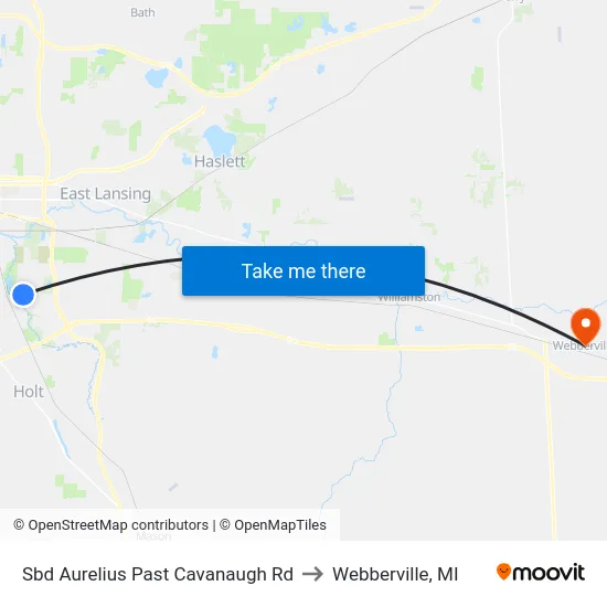 Sbd Aurelius Past Cavanaugh Rd to Webberville, MI map