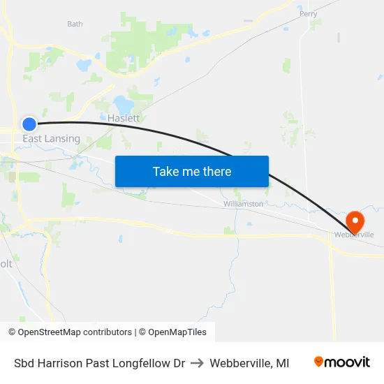 Sbd Harrison Past Longfellow Dr to Webberville, MI map
