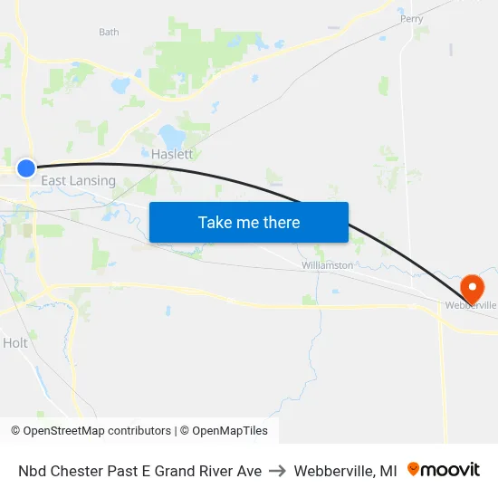 Nbd Chester Past E Grand River Ave to Webberville, MI map