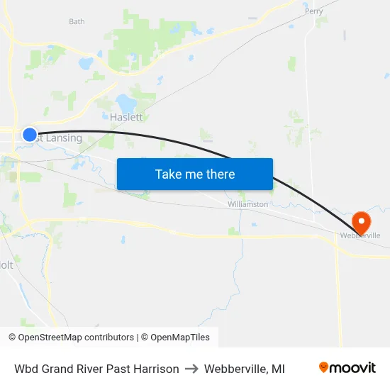 Wbd Grand River Past Harrison to Webberville, MI map
