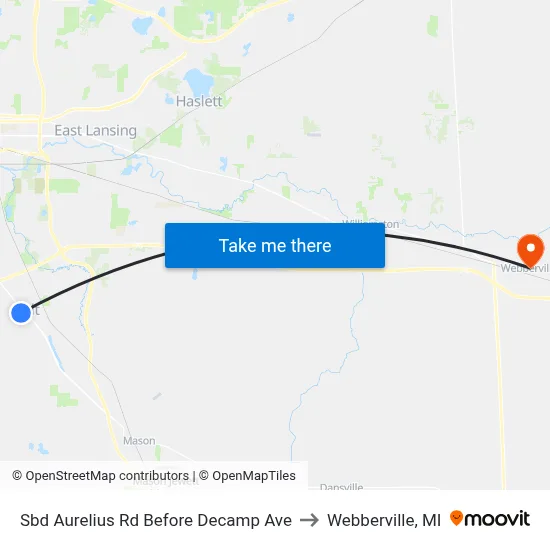Sbd Aurelius Rd Before Decamp Ave to Webberville, MI map