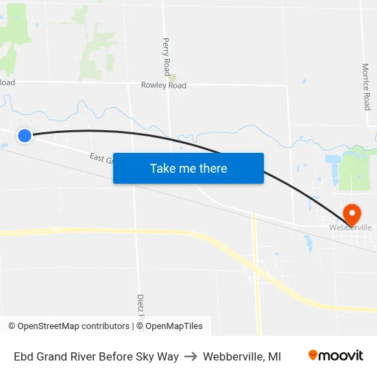 Ebd Grand River Before Sky Way to Webberville, MI map