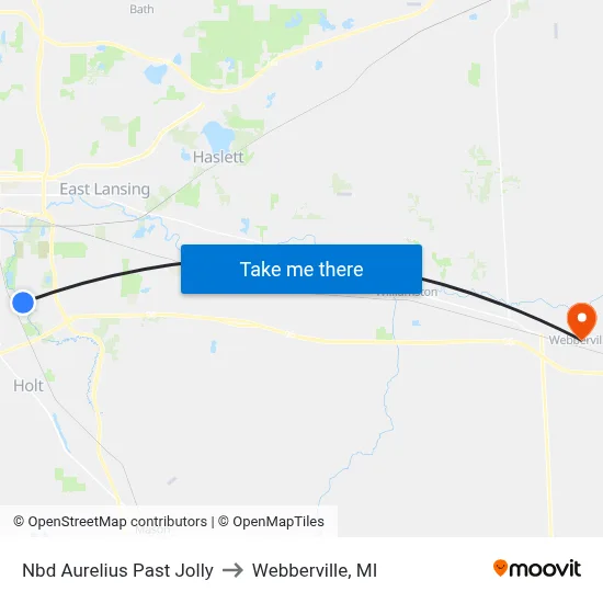 Nbd Aurelius Past Jolly to Webberville, MI map