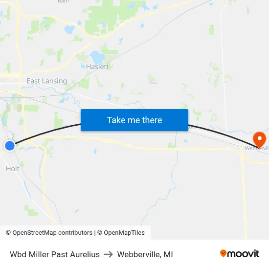 Wbd Miller Past Aurelius to Webberville, MI map