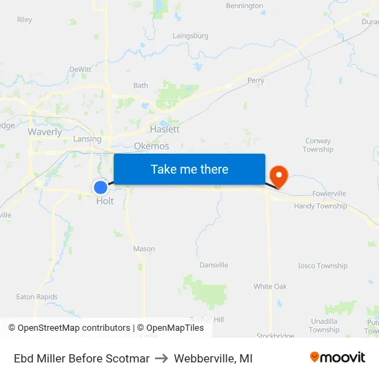 Ebd Miller Before Scotmar to Webberville, MI map