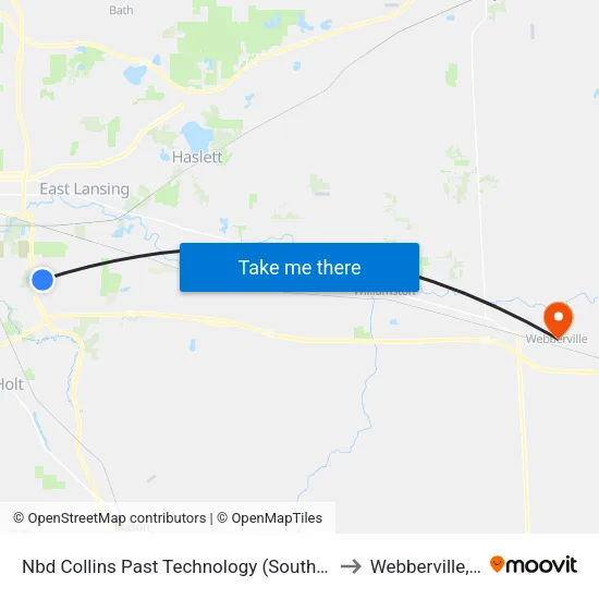 Nbd Collins Past Technology (South Drive) to Webberville, MI map