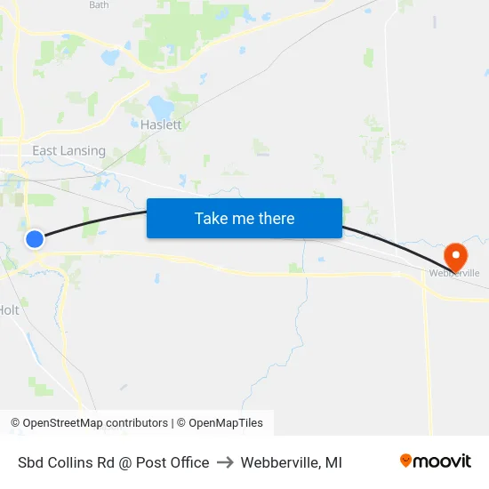 Sbd Collins Rd @ Post Office to Webberville, MI map