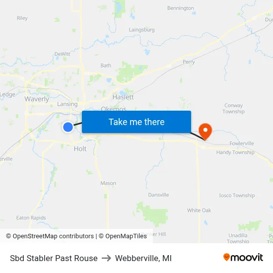 Sbd Stabler Past Rouse to Webberville, MI map
