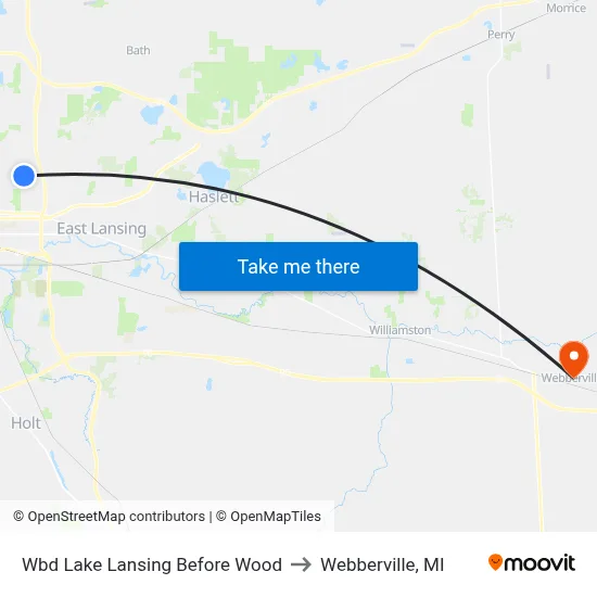 Wbd Lake Lansing Before Wood to Webberville, MI map