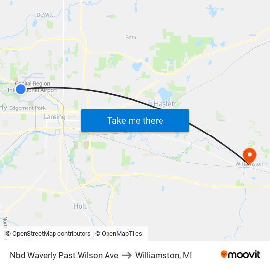 Nbd Waverly Past Wilson Ave to Williamston, MI map