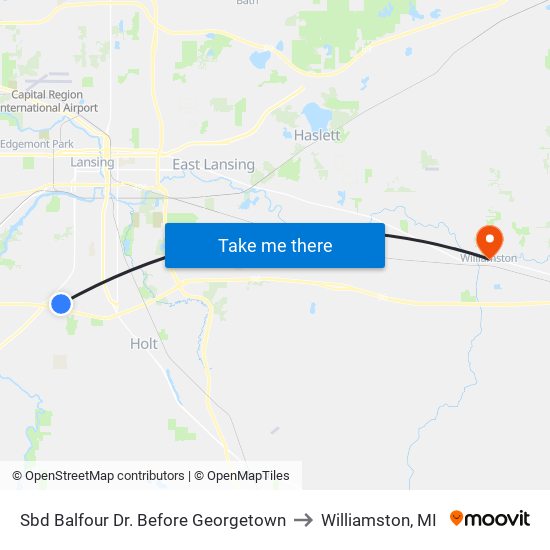 Sbd Balfour Dr. Before Georgetown to Williamston, MI map