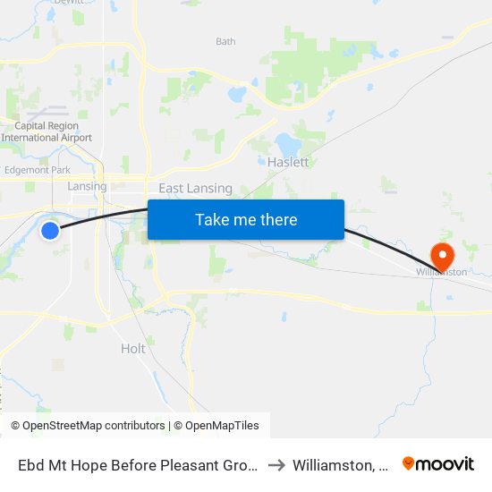 Ebd Mt Hope Before Pleasant Grove to Williamston, MI map