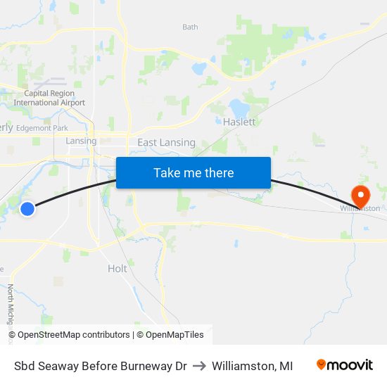 Sbd Seaway Before Burneway Dr to Williamston, MI map