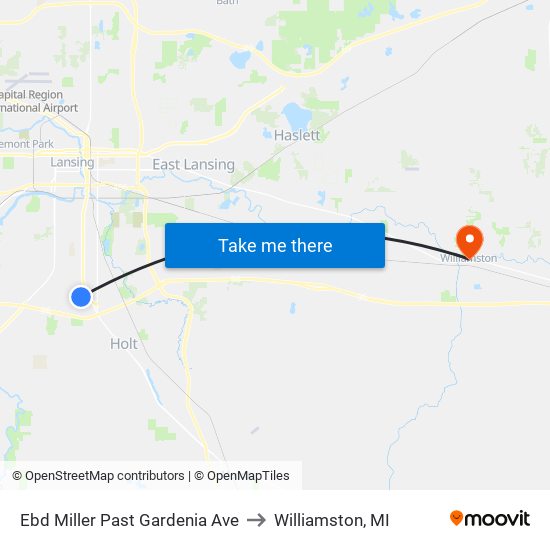 Ebd Miller Past Gardenia Ave to Williamston, MI map