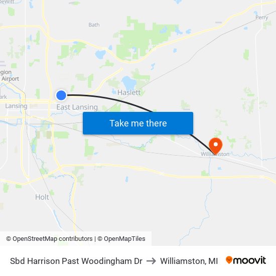 Sbd Harrison Past Woodingham Dr to Williamston, MI map