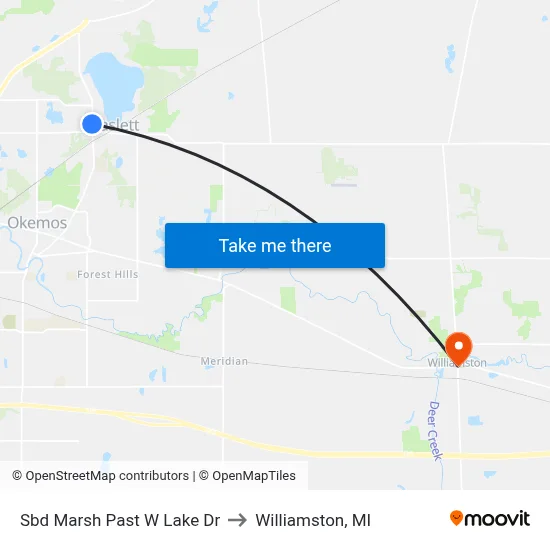 Sbd Marsh Past W Lake Dr to Williamston, MI map