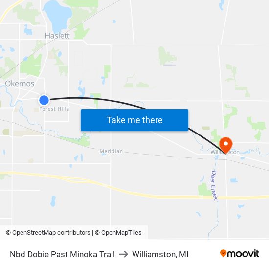 Nbd Dobie Past Minoka Trail to Williamston, MI map