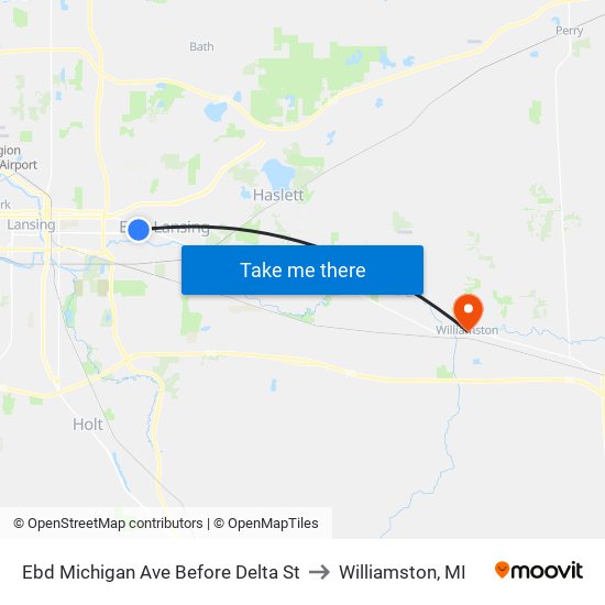 Ebd Michigan Ave Before Delta St to Williamston, MI map