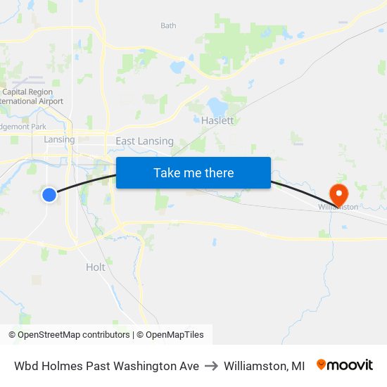 Wbd Holmes Past Washington Ave to Williamston, MI map