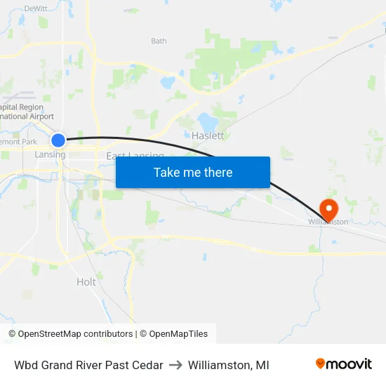 Wbd Grand River Past Cedar to Williamston, MI map