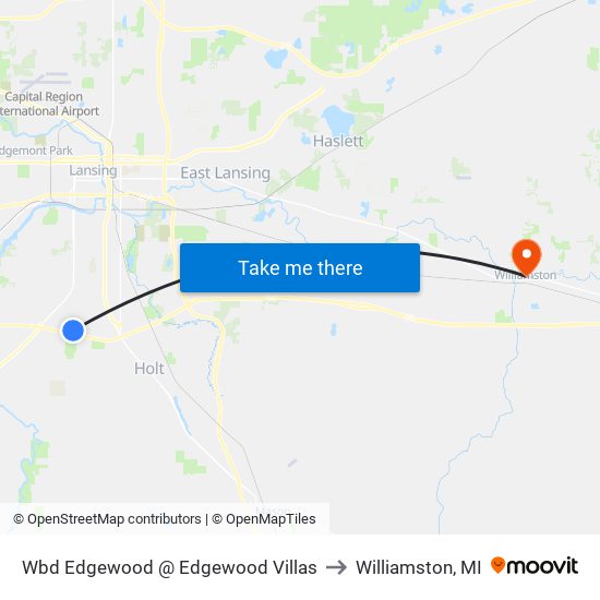 Wbd Edgewood @ Edgewood Villas to Williamston, MI map